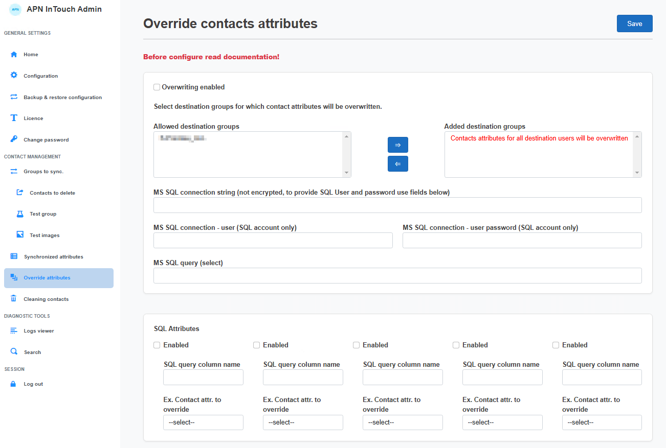 screenshot of APN InTouch